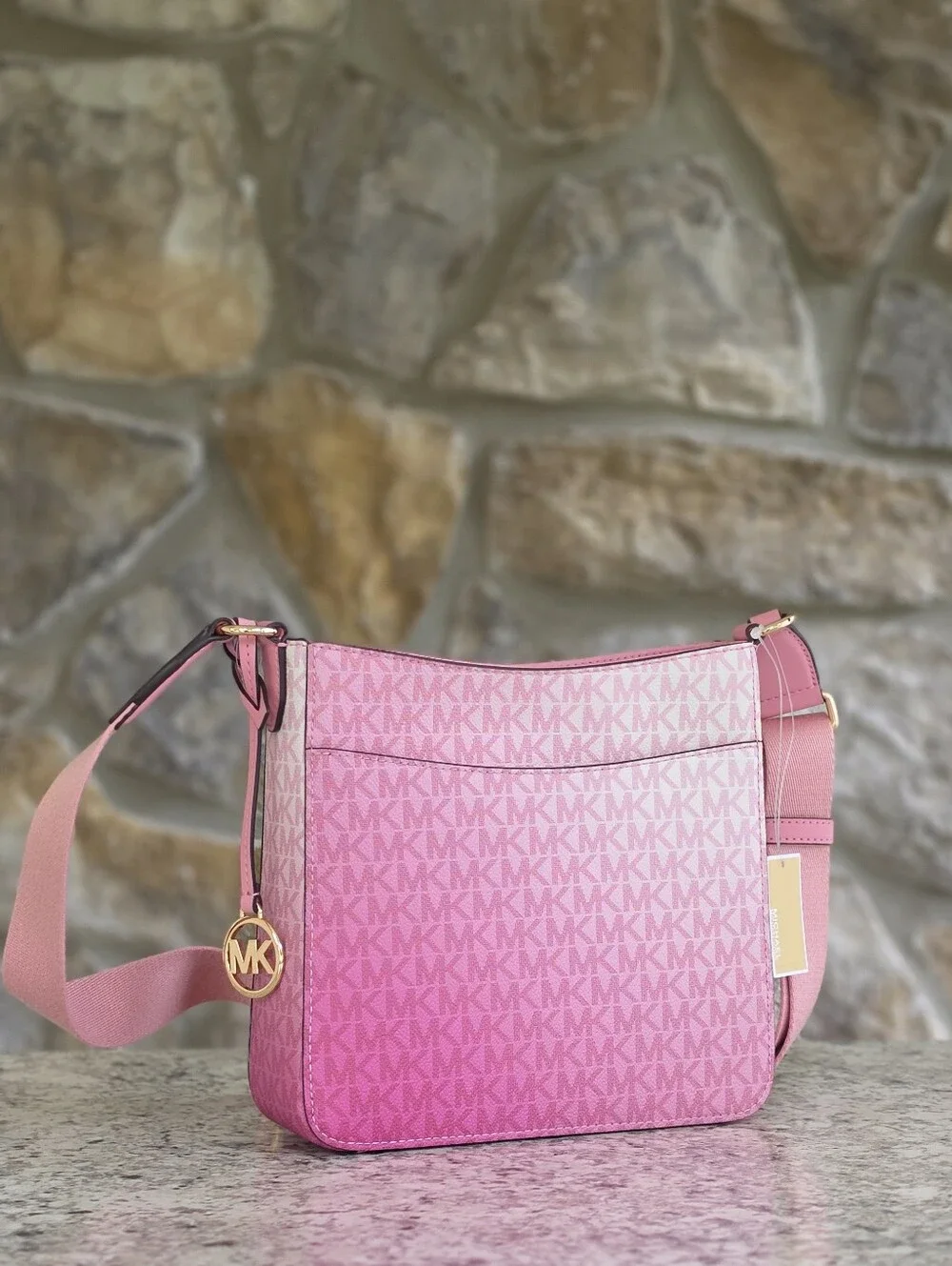 Michael Kors Jet Set Travel Small Logo Ombré Pink Crossbody